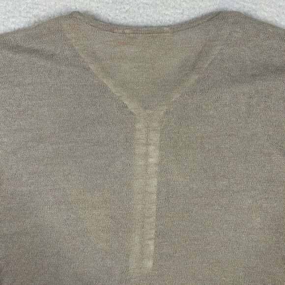 Soft Surroundings Womens L Valentina Slub Sweater 1/2 Zip Beach Lightweight Tan - Picture 5 of 9